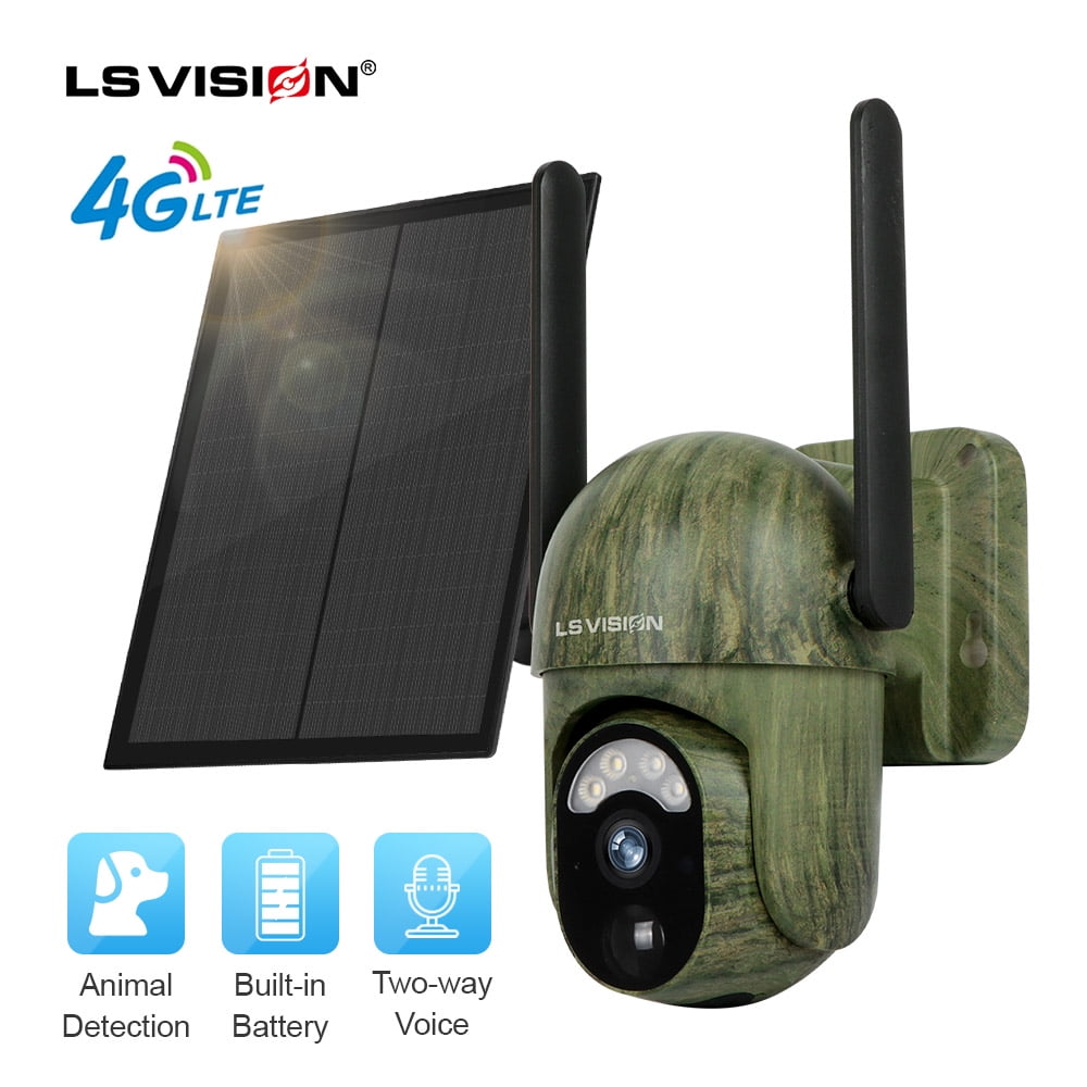 LS VISION 4G LTE Cellular 2K Solar Battery Powered Wireless Security