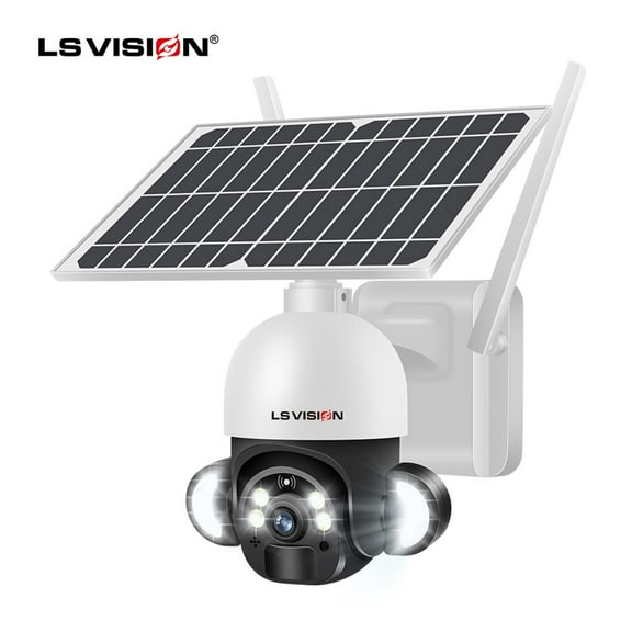 LS VISION 4MP WiFi Solar Wireless Security Cameras System CCTV Waterproof Outdoor PTZ