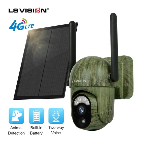 LS VISION Camouflage Camera 2K Solar Battery Powered Outdoor Wireless Security Camera