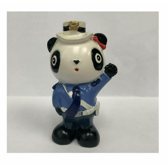 LS02721 Ceramic Colorful Painting by Handcraft Panda Traffic Police Woman