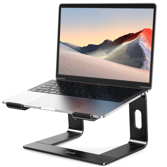 LS03 Laptop Stand, Ergonomic Detachable Computer Stand, Riser Holder Notebook Stand Compatible With Air, Pro, Dell, HP, Lenovo More 10-15.6" Laptops, Black