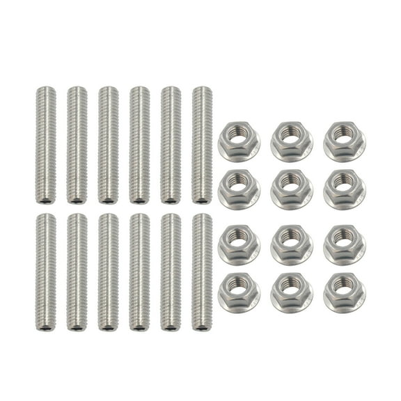LS1 HEADER STUD KIT BOLTS STAINLESS STEEL Replacement for LSX LS2 LS3 LS6 LS7 4.8 5.3 6.0 6.2L 12PCS M8 x 45mm Studs Hex Locking Flange Nuts
