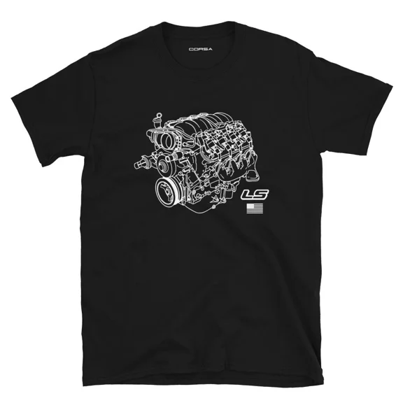 LS1 LS3 LS2 LS7 LS v8 LS Engine Blueprint Men's T-Shirt