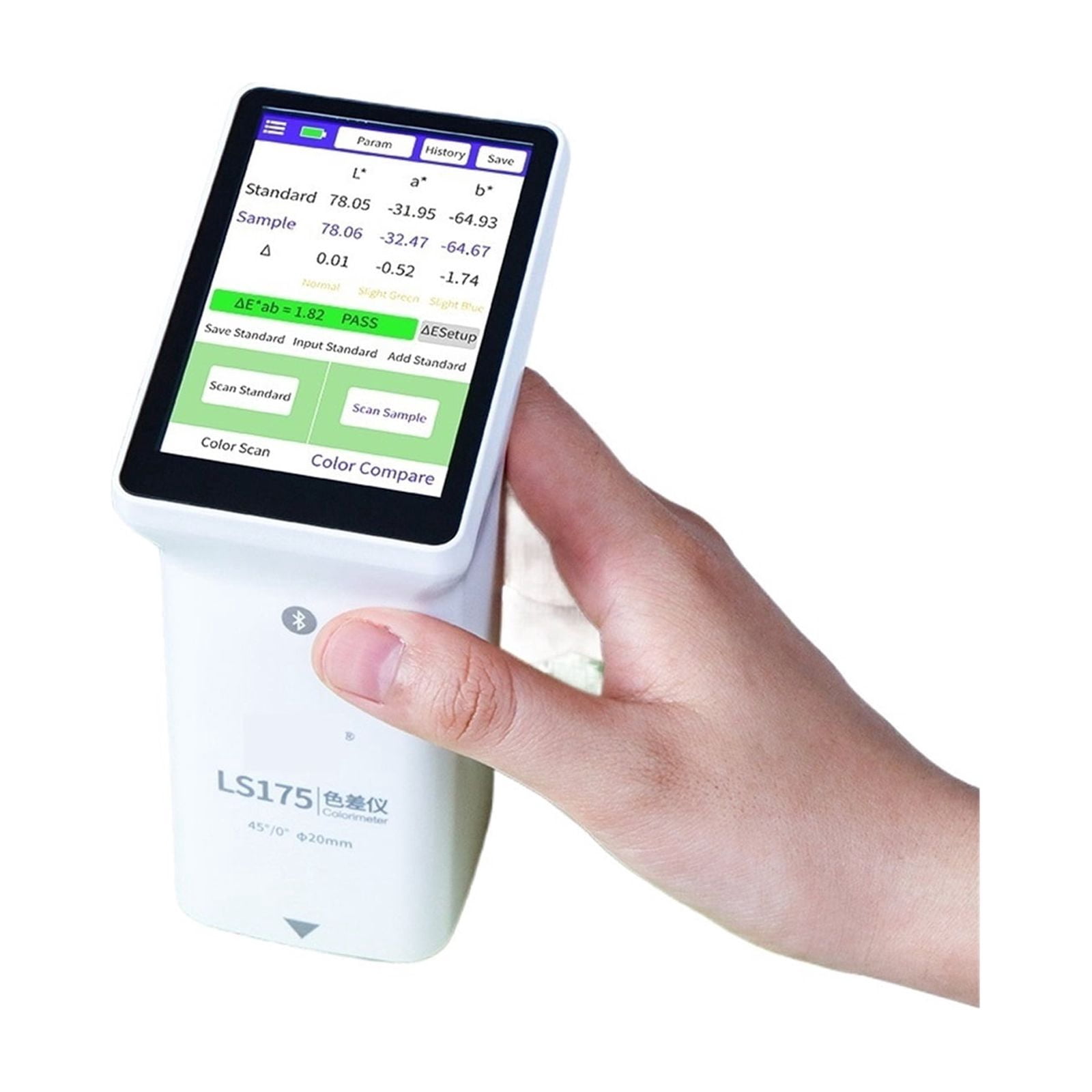 LS175 20mm 45/0 Textile Colorimeter Portable Large Aperture Colormeter ...