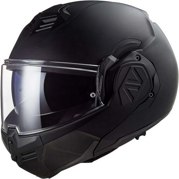 LS2 Advant Street Motorcycle Helmet - Solid Modular Matte Black / Small