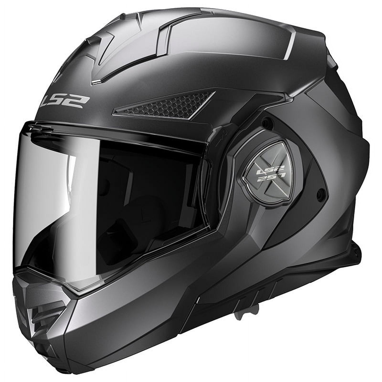 best price ls2 valiant helmet Helmets Modular (Matte Black notch visor made of A Class Polycarbonate protects the user from UV rays and scratches LS2 Valiant II Blackout Modular
