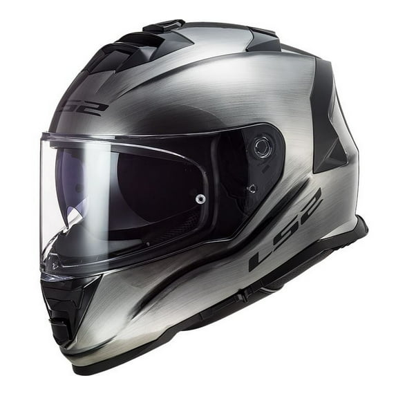 LS2 Assault Solid Motorcycle Helmet Gloss Brushed Alloy XL