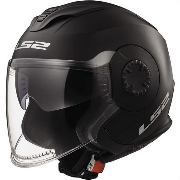 LS2 Helmets Open Face Verso Motorcycle Helmet - Solid Matte Black 570-1016 (2XL)