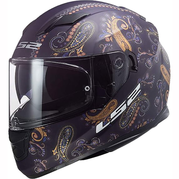 LS2 Helmets Paisley Pattern Stream Full Face Motorcycle Helmet, Matte Navy (S)