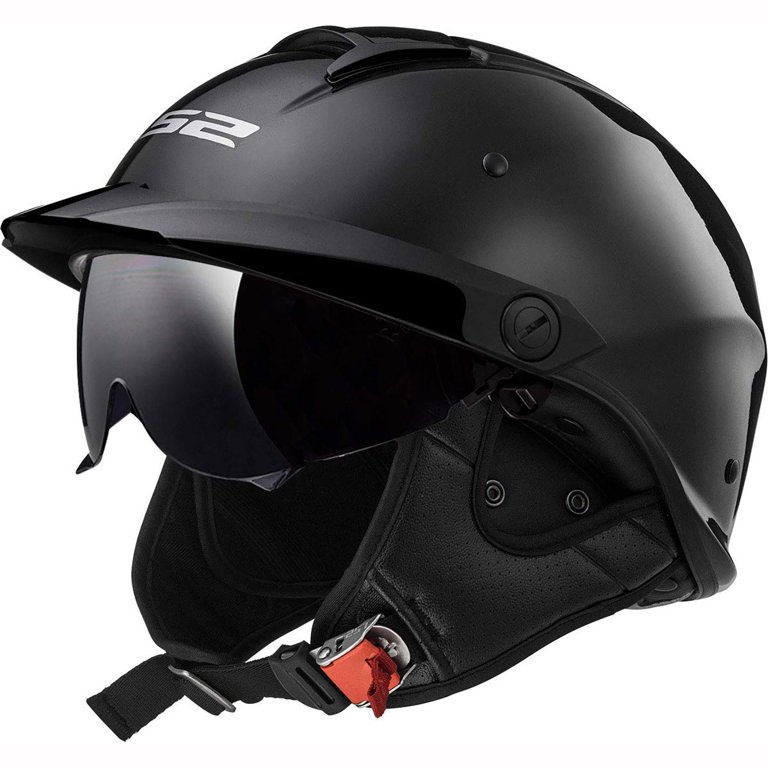 LS2 Helmets Rebellion Solid Half Motorcycle Helmet with Sunshield