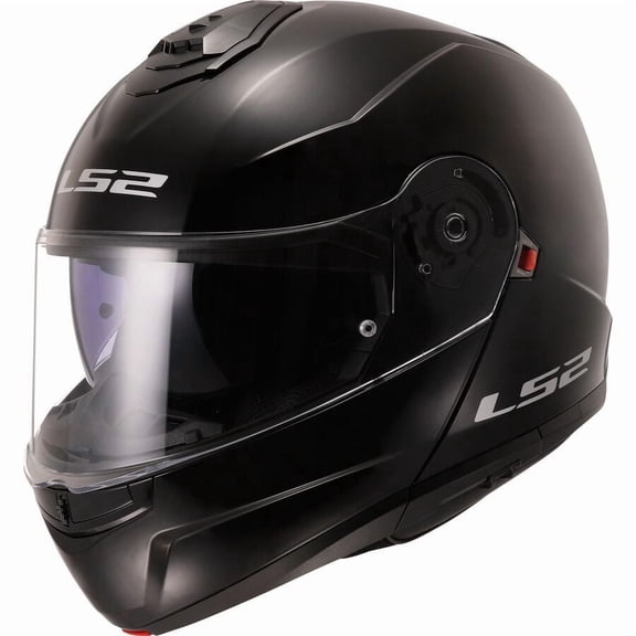 LS2 Helmets Strobe II Solid Modular Motorcycle Helmet - Gloss Black (2XL)