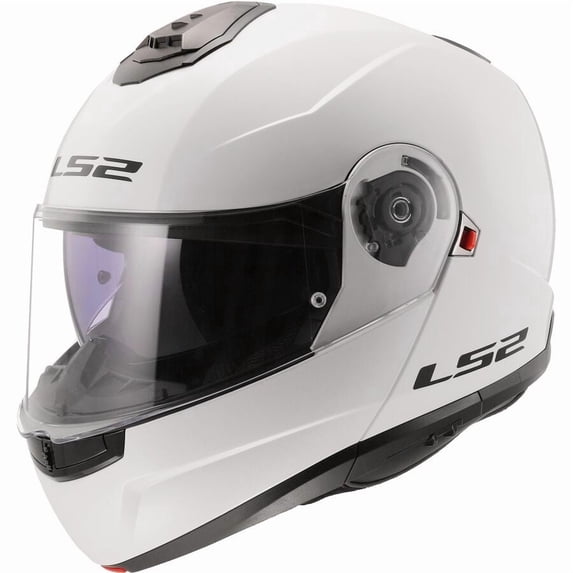 LS2 Strobe II Adult Street Motorcycle Helmet - Gloss White / Medium