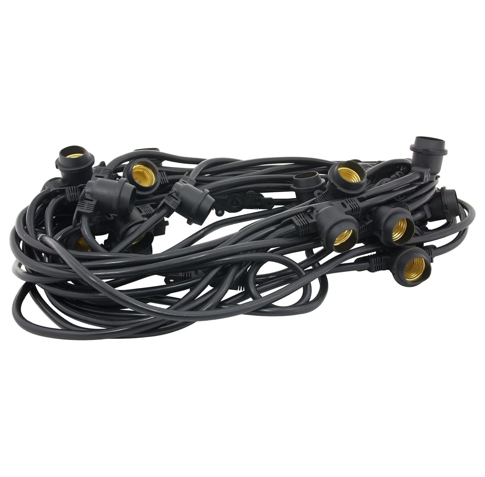 LS2M24BK Grade Light String with 25Sockets, Medium Base, Feet