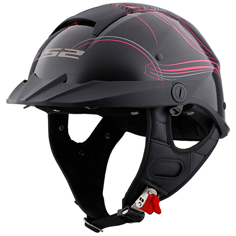 LS2 Rebellion Wheels Wings Motorcycle Half Helmet Black XXL