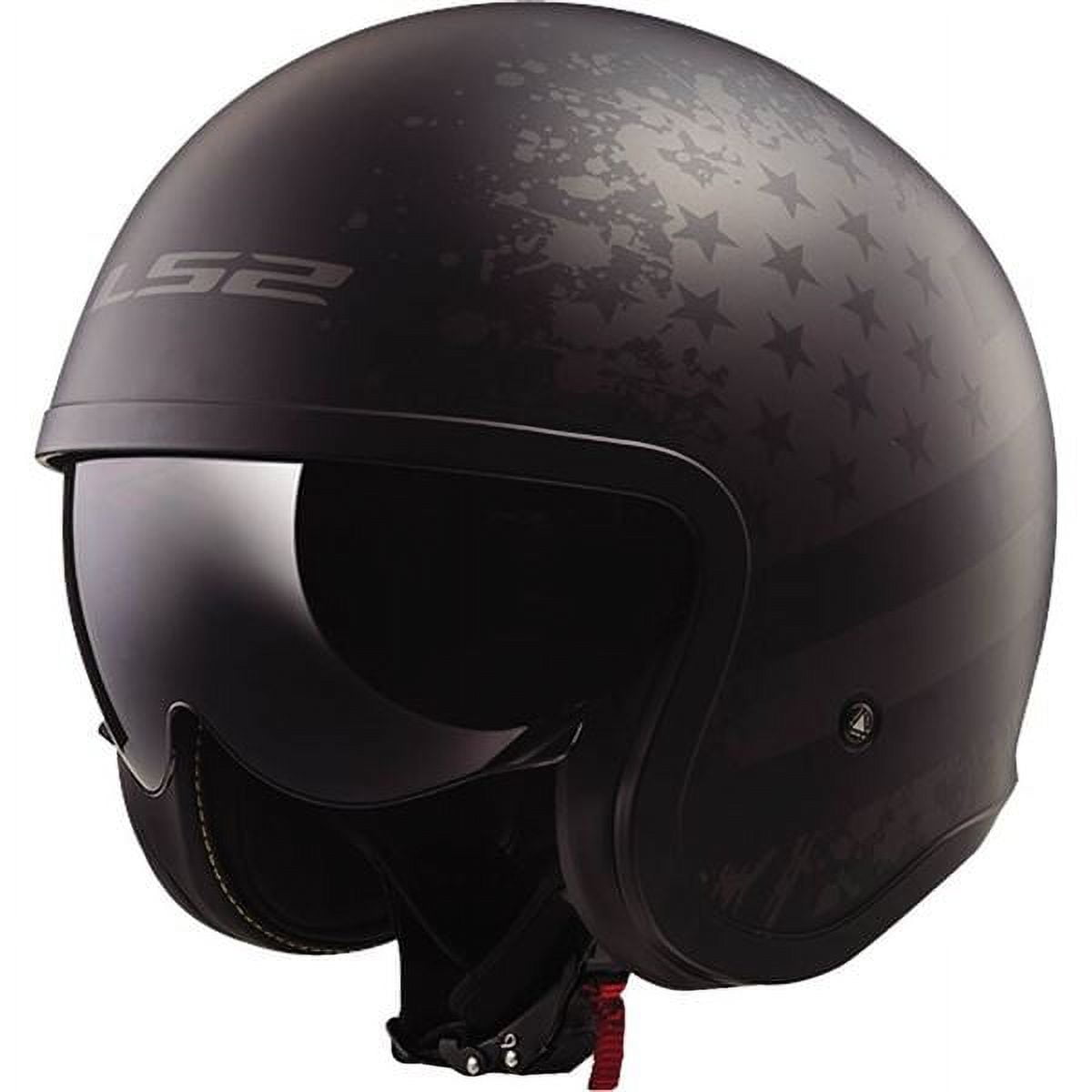 LS2 OF599 Spitfire Skull Rider Open Face Helmet Matte Blk All