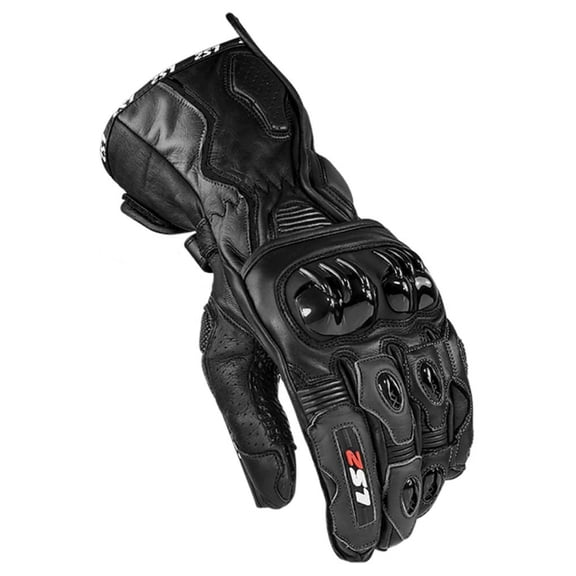 LS2 USA Men's Swift Perforated Leather Full-Finger Motorcycle Gloves- Black (XL)