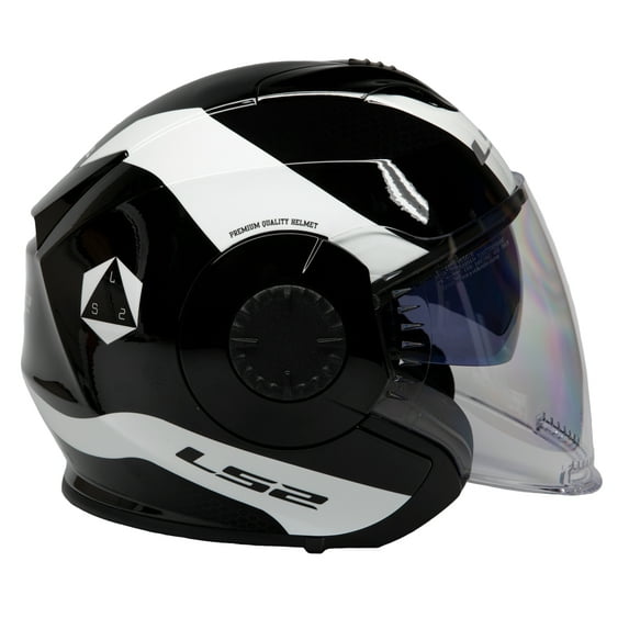 LS2 Verso OF570 Rave Open Face Motorcycle Helmet White/Black SM