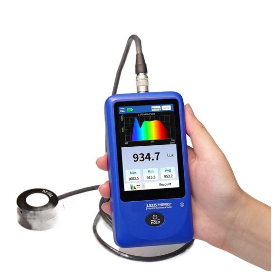 LS335 Split-Type Spectral Illuminance Meter Color Touchscreen Measures PPFD CCT Flicker CRI for Lighting & Plant Growth ,Measurement Tool