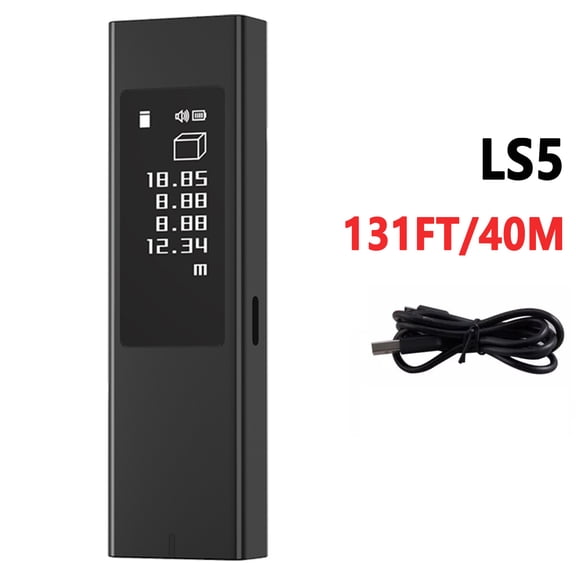 LS5 131Ft/40M Laser Distance Meter Rangefinder Area Volume Li-ion Battery OLED