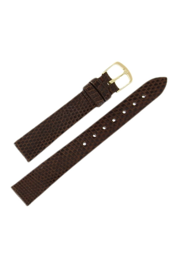 LS971 14mm Watch Band Brown Java Lizard Strap Pointed