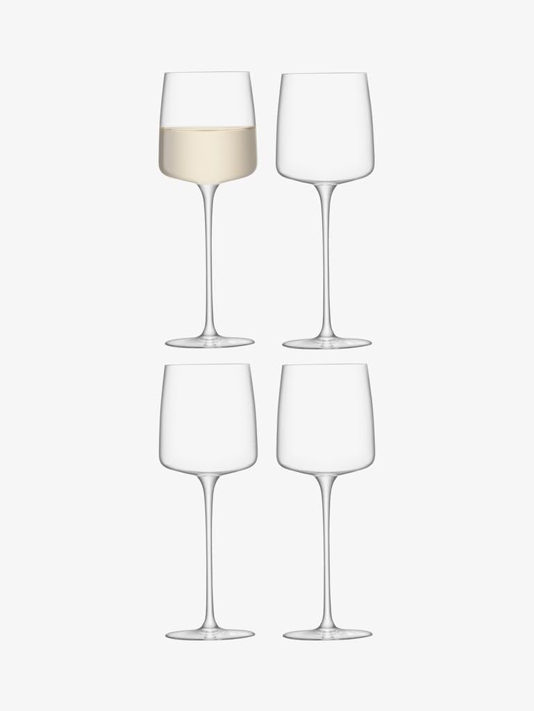 LSA Metropolitan Wine Glass Set in Clear with Angular Shape