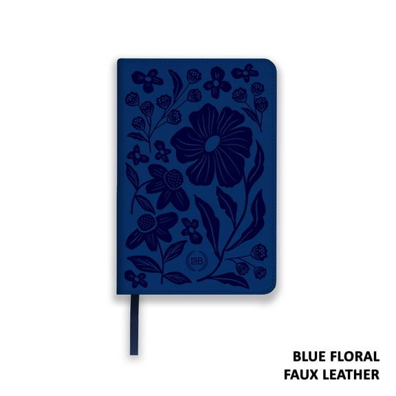 LSB Legacy Standard Bible/Compact Edition-Blue Floral Paste-Down Faux Leather