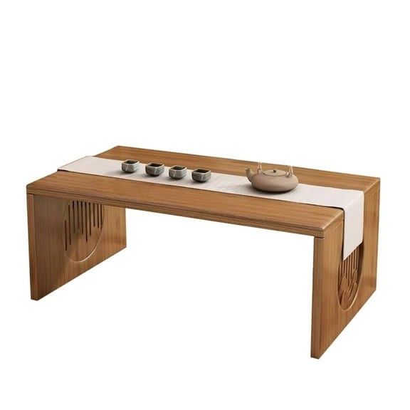 LSFA Coffee Table, Foldable Solid Wood Coffee Table, Suitable for Living Room, Bedroom, and Windowsill, Brown
