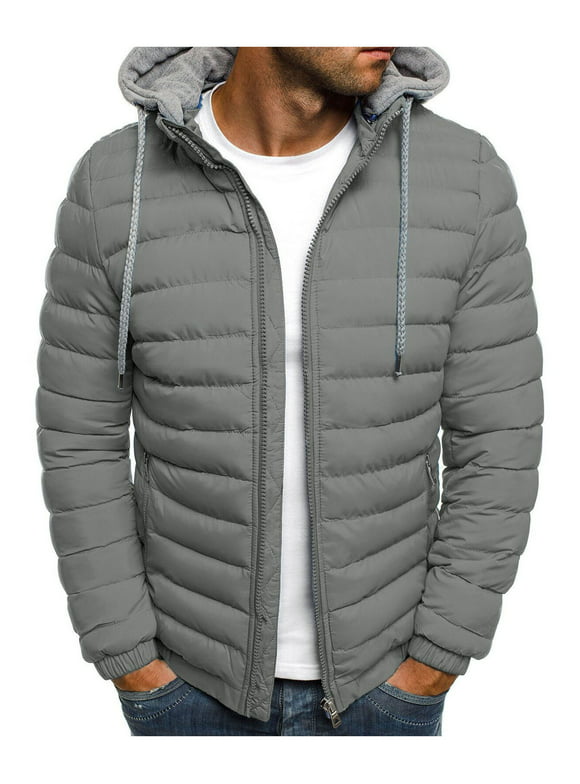 LSFYSZD Men's Puffer Bubble Down Outwear Hooded Jacket Winter Warm Quilted Padded Coat