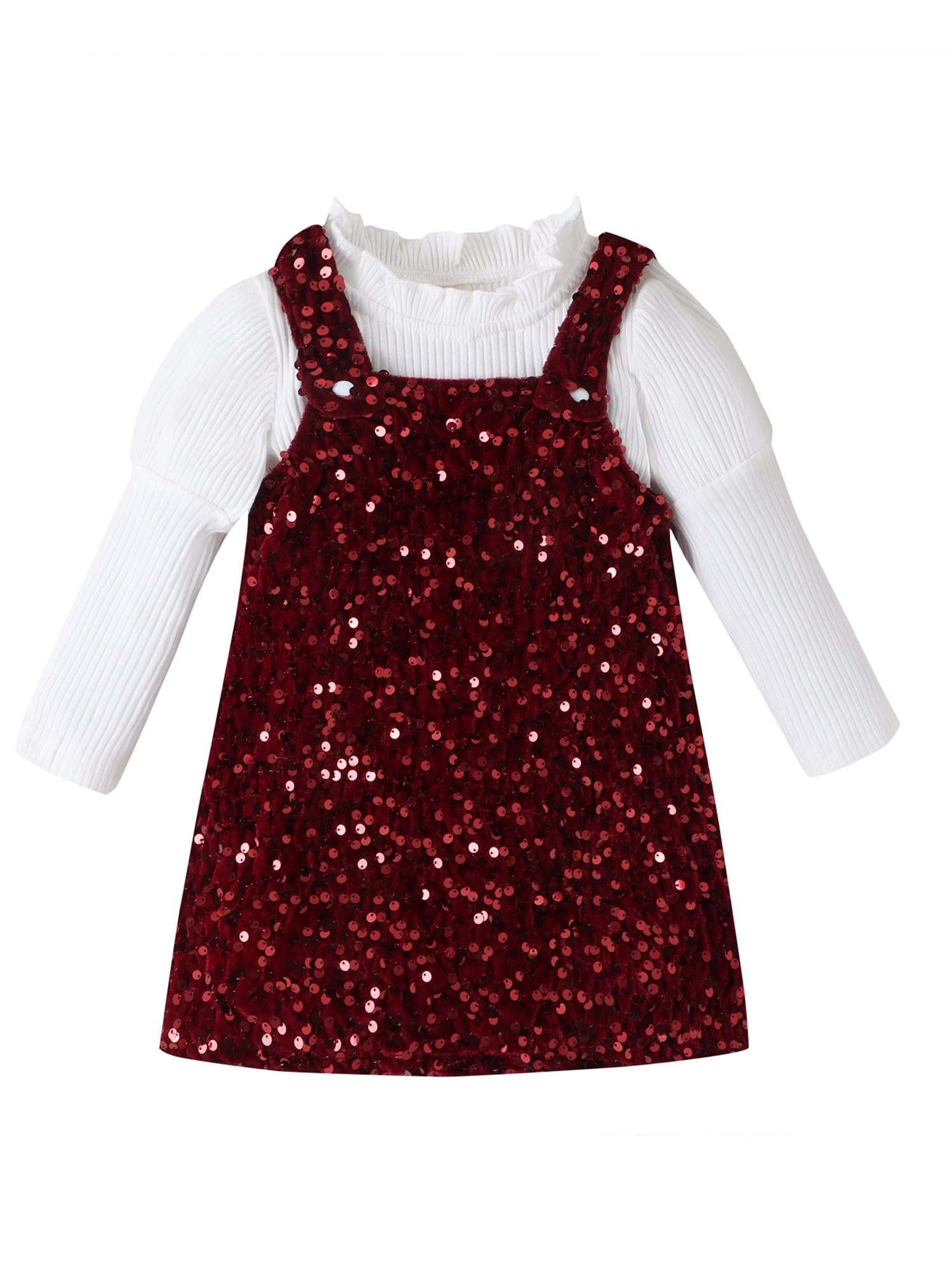 LSFYSZD Toddler Girl Christmas Outfit Ribbed Long Sleeve Tops and