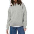LSFYSZD Women Loose Knit Sweater Solid Color Long Sleeve Pullovers