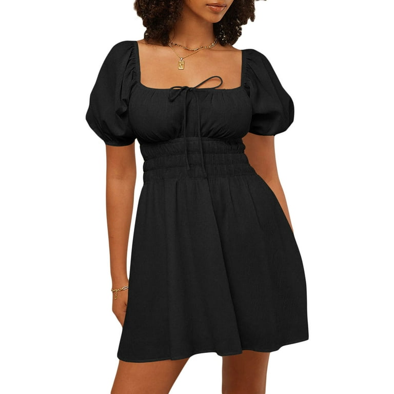 Casual Solid Bandage O Neck A Line Dresses Casual Solid Bandage O Neck A Line Dresses