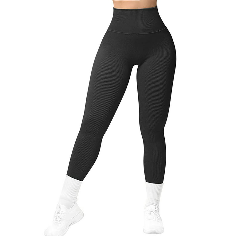 LSFYSZD Women's Solid Color Sports Leggings Non See Through High Waisted  Tummy Control Tights Yoga Pants 