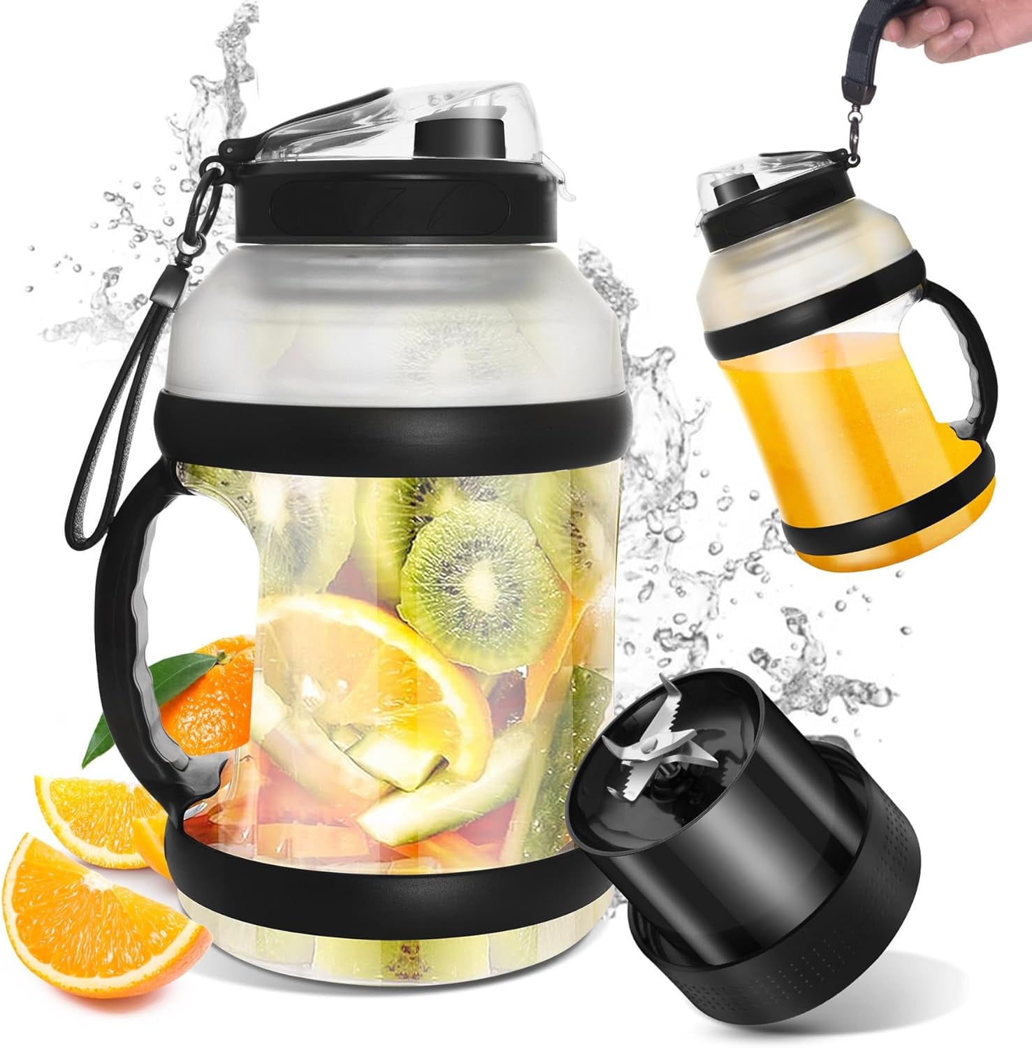 LSHA 64oz Portable Blender for Protein Shakes and Smoothies ,Personal Blenders with Large Capacity,USB Rechargeable Household Mini Mixing Cup for Home/Sports/Office/Travel/Picnic/Camping,Black