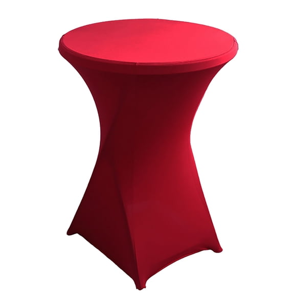 LSHYLF Spandex Round Tablecloth Cocktail Blue Table Covers Fitted Stretch Tablecloth For Wedding Banquet Party Birthday Cloth(Red,23.62*43.31in)