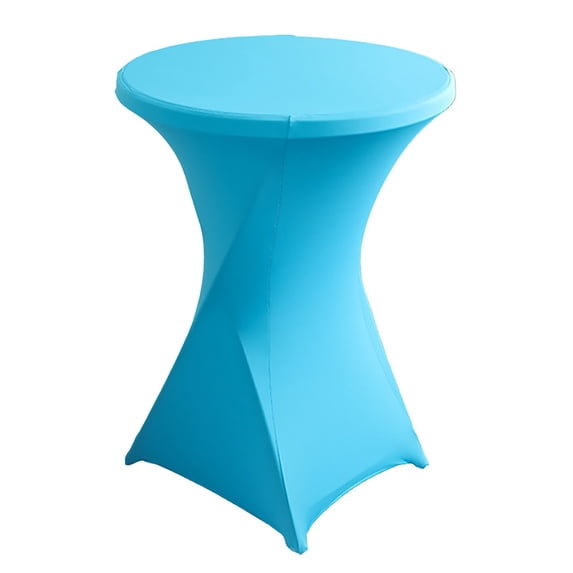 LSHYLF Spandex Round Tablecloth Cocktail Blue Table Covers Fitted Stretch Tablecloth For Wedding Banquet Party Birthday Cloth(blue,23.62*43.31in)