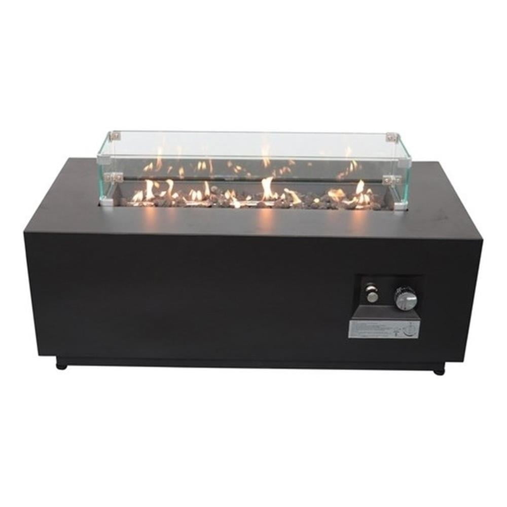LSI 16'' H x 42'' W Steel Outdoor Fire Pit Table with Lid - Walmart.com