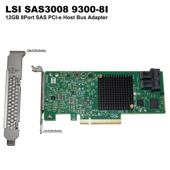 LSI Broadcom 9300-8i SAS3008 8-Port 12Gb/s PCIe 3.0 HBA Controller
