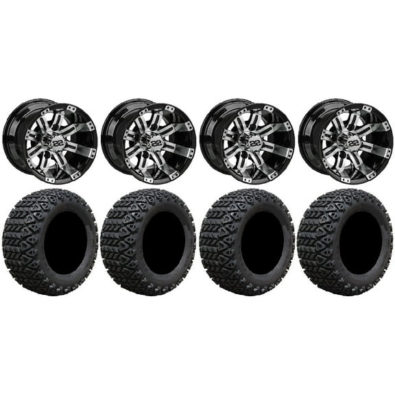 LSI Casino 10" Machined Golf Wheels 22x11-10 X-Trail Tires E-Z-GO & Club Car