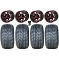 thumbnail image 1 of LSI Ninja 12" Golf Wheels Black/Red 225x35 Lo Pro Tires Yamaha, 1 of 4