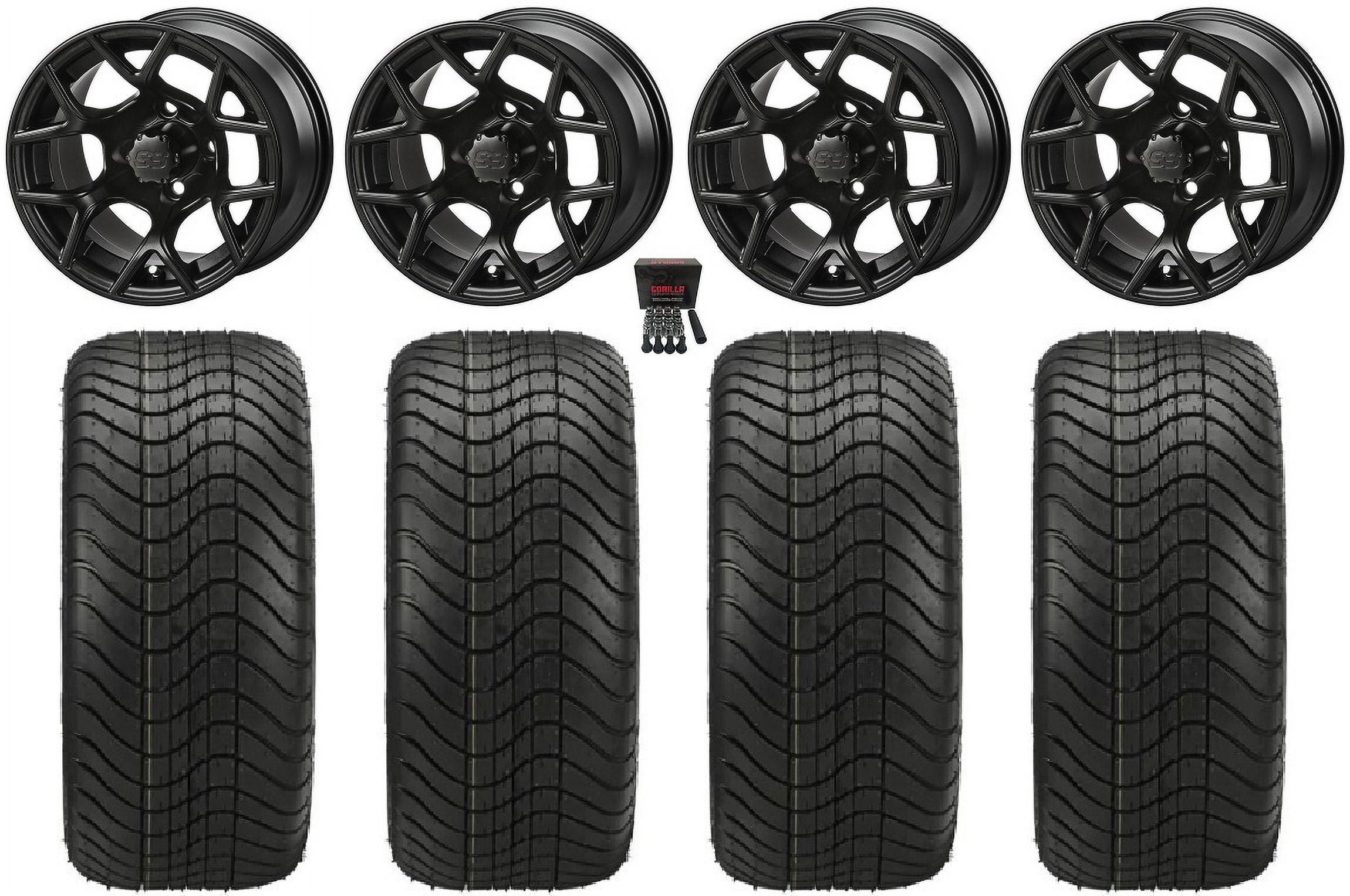 LSI Ninja 14" Golf Wheels Matte Black Elite 215x35-14 Tires Yamaha