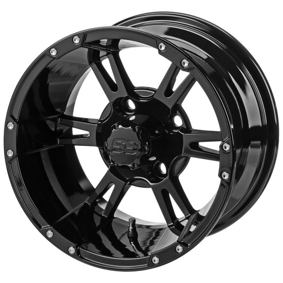 LSI Raptor 14x7 Golf Cart Wheel - Gloss Black 3+4 [14182X]