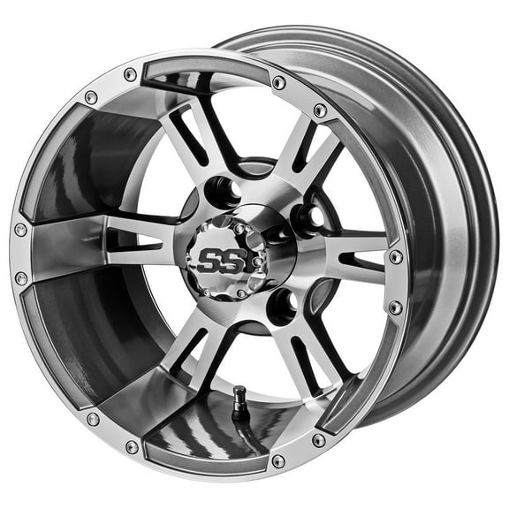 LSI Raptor 14x7 Golf Cart Wheel - Gunmetal/Machined 3+4 [14180]