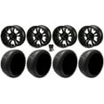thumbnail image 1 of LSI Warlock 14" Golf Cart Wheels Gloss Bk 225x30 Mamba Tires Yamaha, 1 of 4