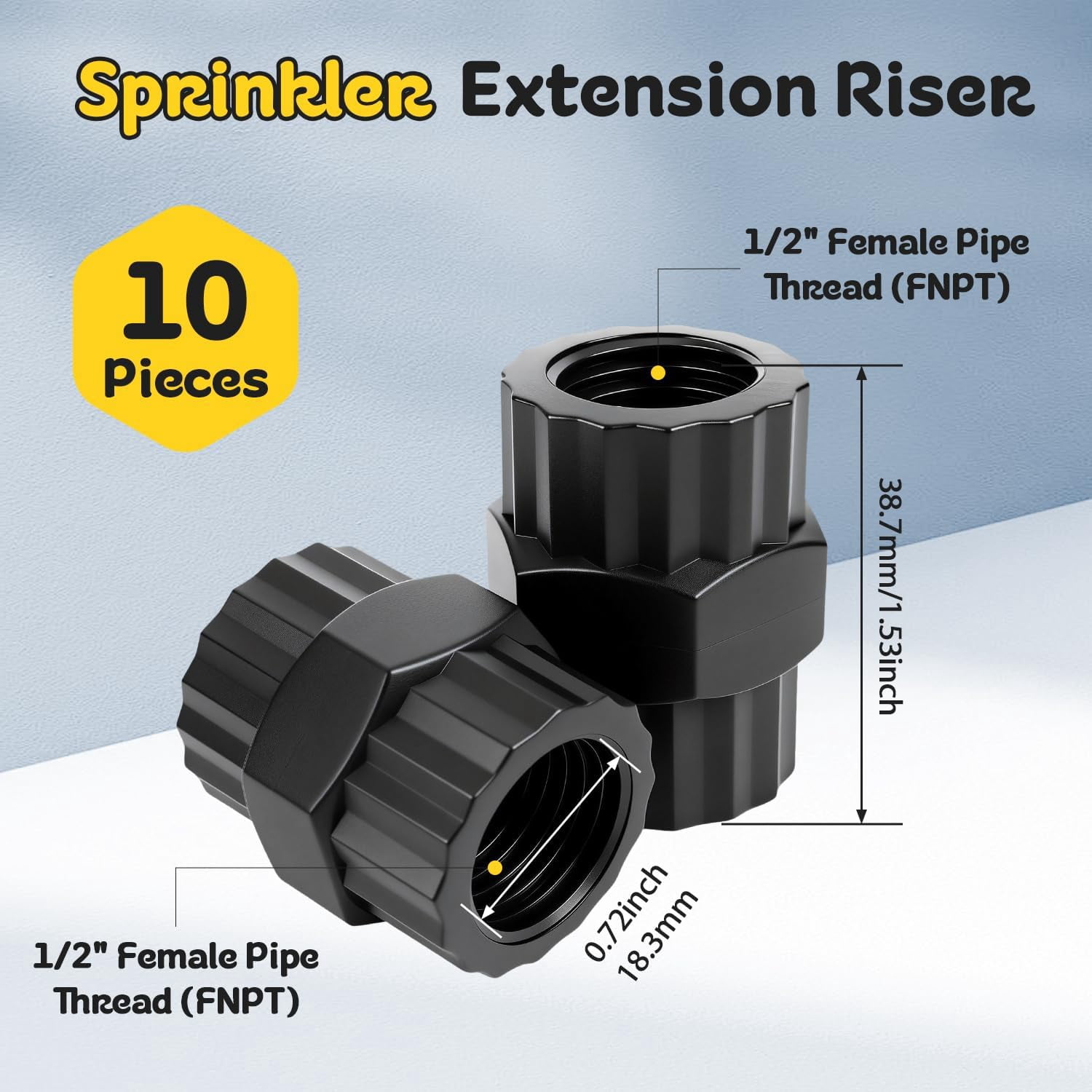 Drip Line With Riser LSKJGA-10 Pieces Double Female Pipe Thread Head Pipe Riser, Drip ...