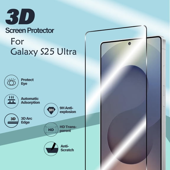 LSKJGA-[2 Pack] for Galaxy S25 Ultra [6.9"] Screen Protector, 100% Fingerprint Unlock, 9H Hardness Shatterproof Long Durable Tempered Glass Film,[Easy Instlltion with Dust-Free Box][Bubble Free]