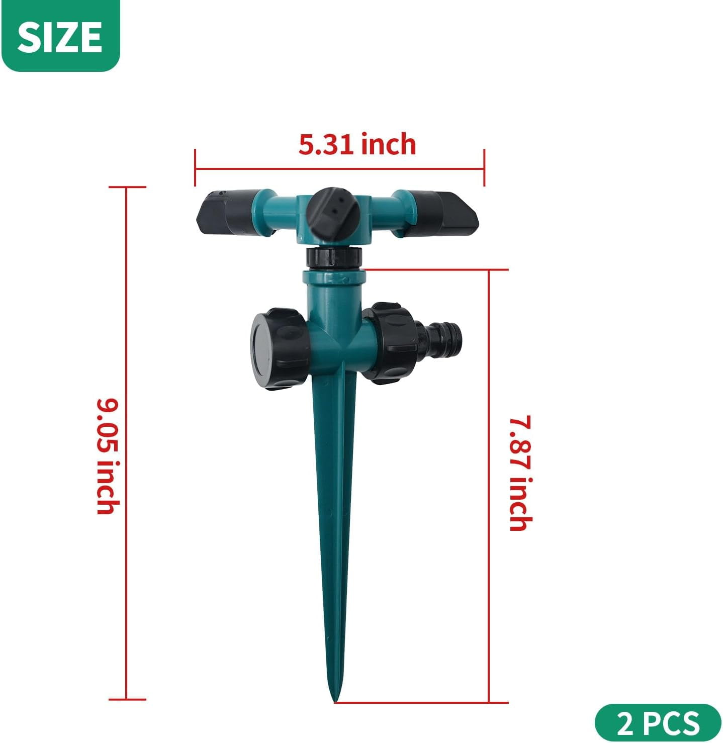 LSKJGA-2 Pcs 360 Water Sprinkler Lawn Sprinklers for Garden Sprinklers for Yard Irrigation 3600 Square Feet