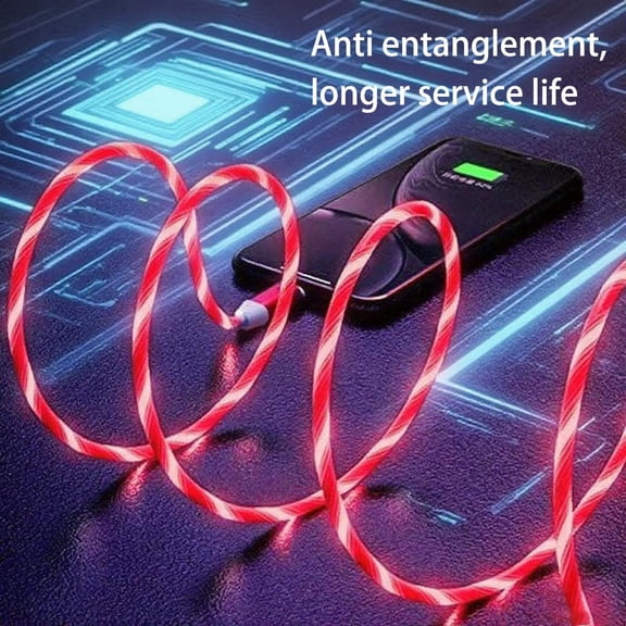 LSKJGA-USB C to C Charger Cable PD Fast Charge and High Speed Sync Visible LED Current Flowing Compatible with All USBC Device-39Inches Red