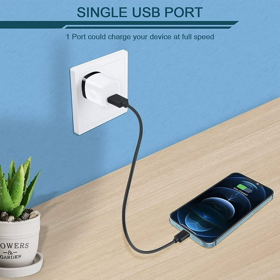 LSKJGA-USB Wall Charger Plug, Fast Charging Block, 5Pack 1A 1-Port Power Adapter Charging Cube Bricks Box for iPhone 17 16 15 14 13 12 Mini Pro Max/11/XR, iPad Pro/Air, Cell Phone USB A Plug Cargado