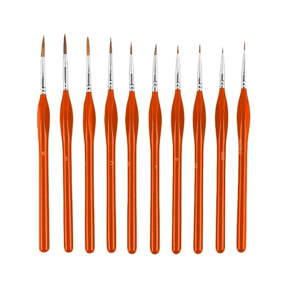 LSLJS 10 Pcs Miniature Paint Brushes Set, Micro Detail Paint Brush with Small Fine Tip, Back to School Supplies Triangular Grip Handles Art Brushes for Acrylic, Watercolor, Gouache, Oil, Model, Face