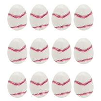 LSLJS 12 Pcs Plastic Easter Eggs, Sports Ball Egg Shaped Container Fillable Empty Easter Eggs with Baseball Pattern Toddler Toys Easter Basket Stuffer Easter Egg Hunt Party Favor Gifts for Kids